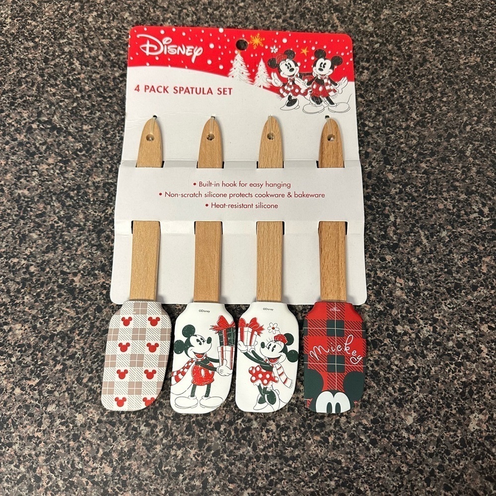 Disney Mickey and Minnie Christmas Silicon Spatula Set Of 4